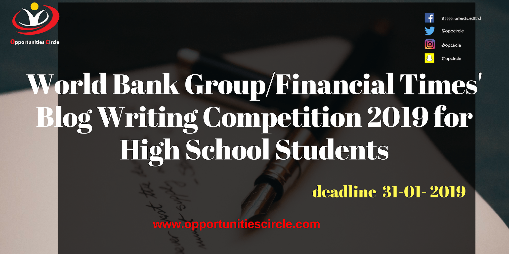 World Bank Group Financial Times Blog Writing Competition 2019 For