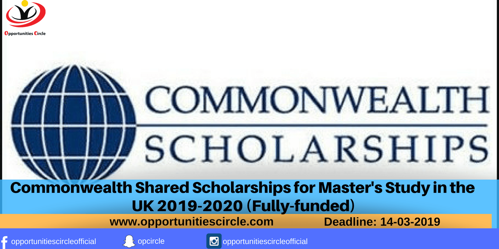 Commonwealth Shared Scholarships for Master's Study in the UK 20192020
