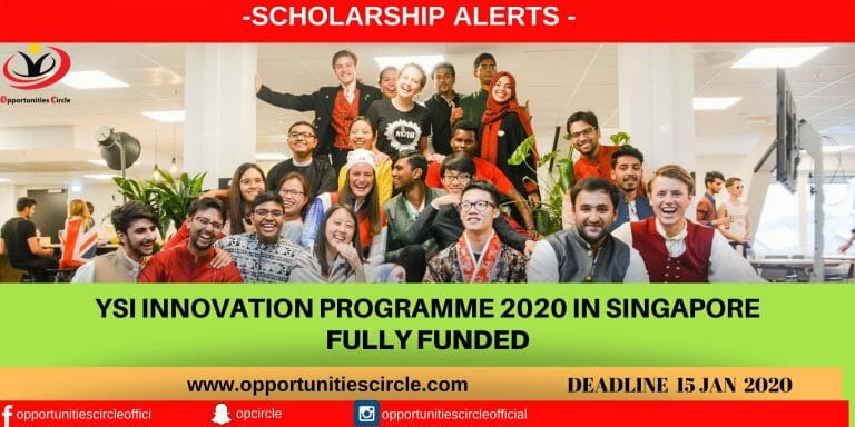 YSI INNOVATION PROGRAMME 2020 IN SINGAPORE Fully Funded