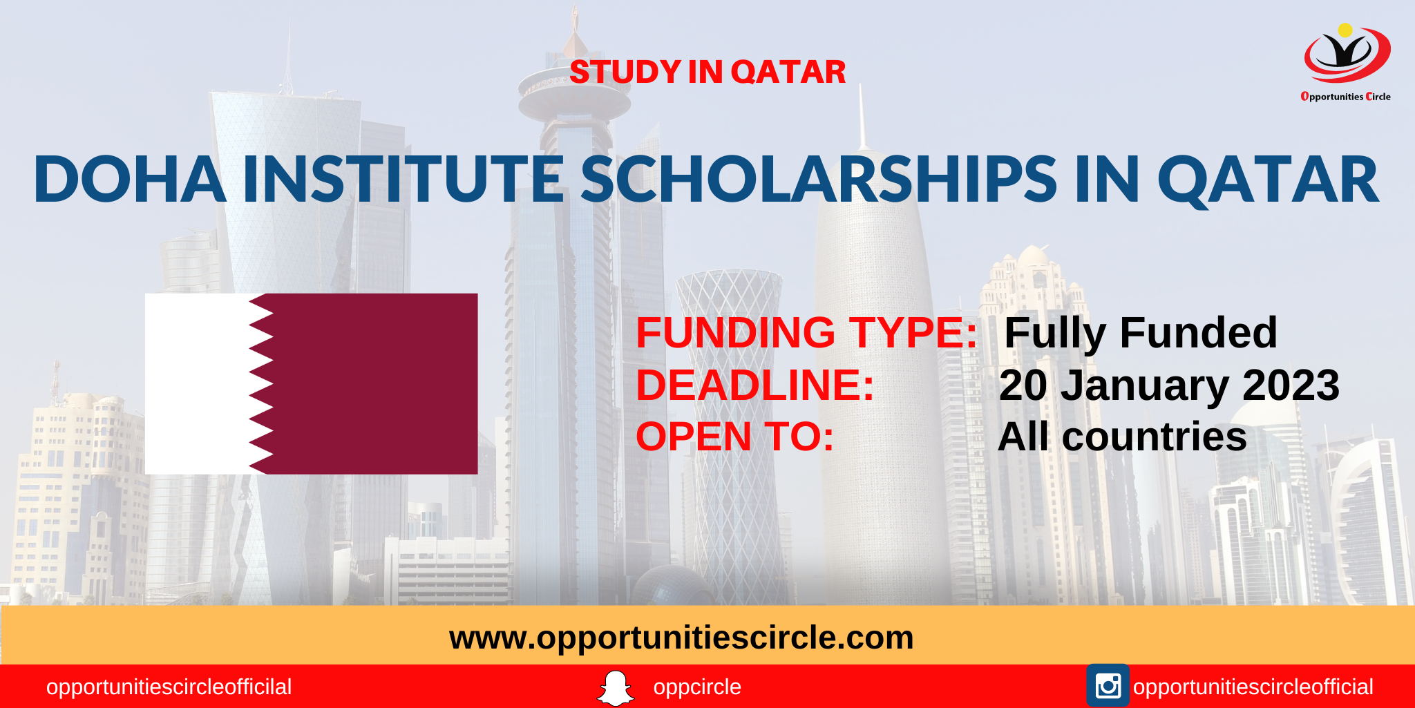 Doha Institute Scholarships 2023 in Qatar Fully Funded