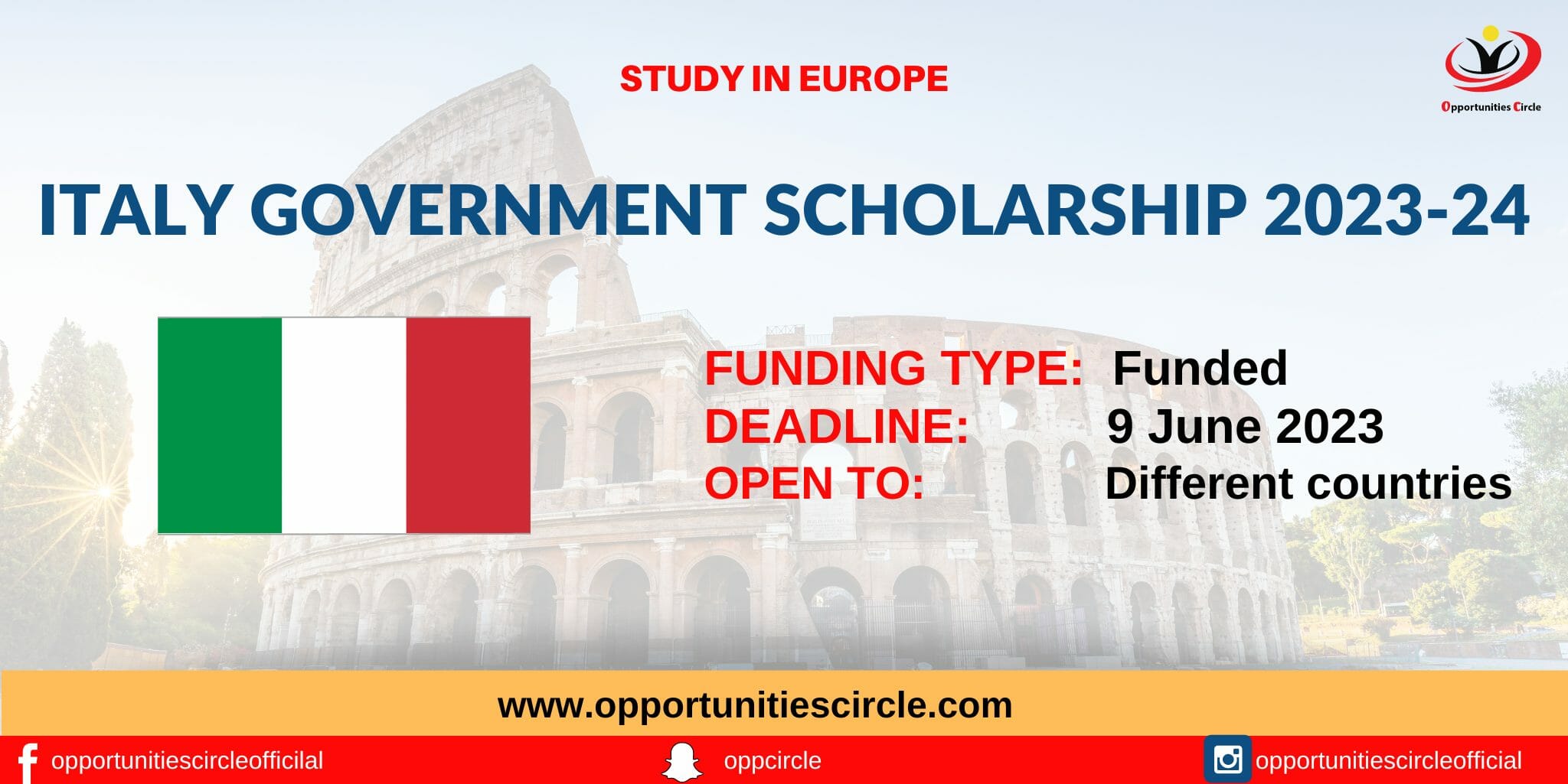 Italy Government Scholarship 20232024 Fully Funded Opportunities