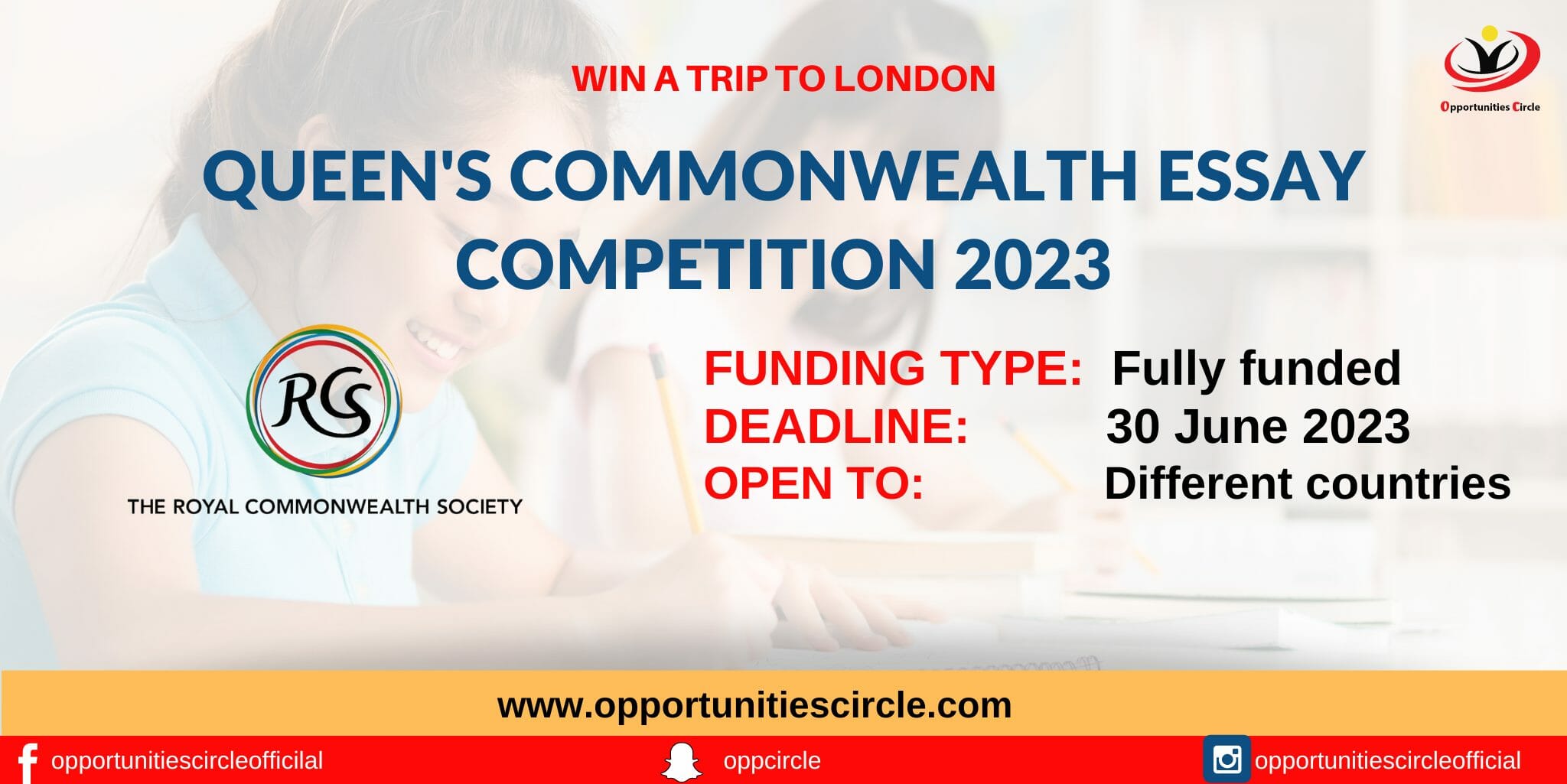 Queen's Commonwealth Essay Competition 2023 Win a Trip to London