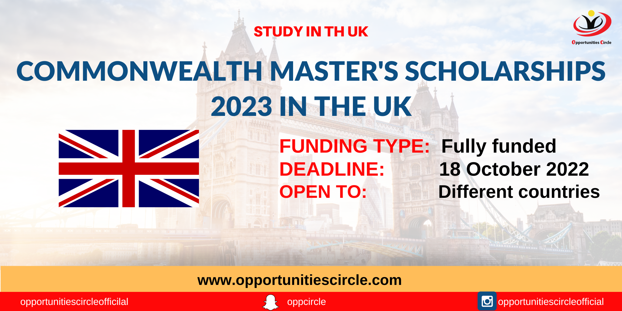 Commonwealth Master's Scholarships 2023 in UK Fully Funded