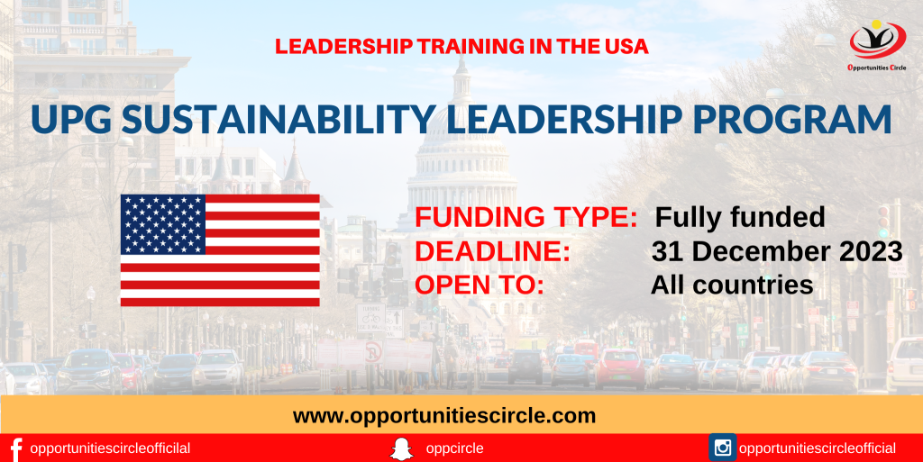 UPG Sustainability Leadership Program 2024 in USA Fully Funded