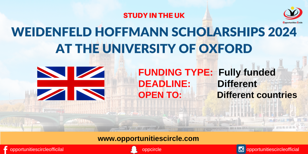 Weidenfeld Hoffmann Scholarships 2024