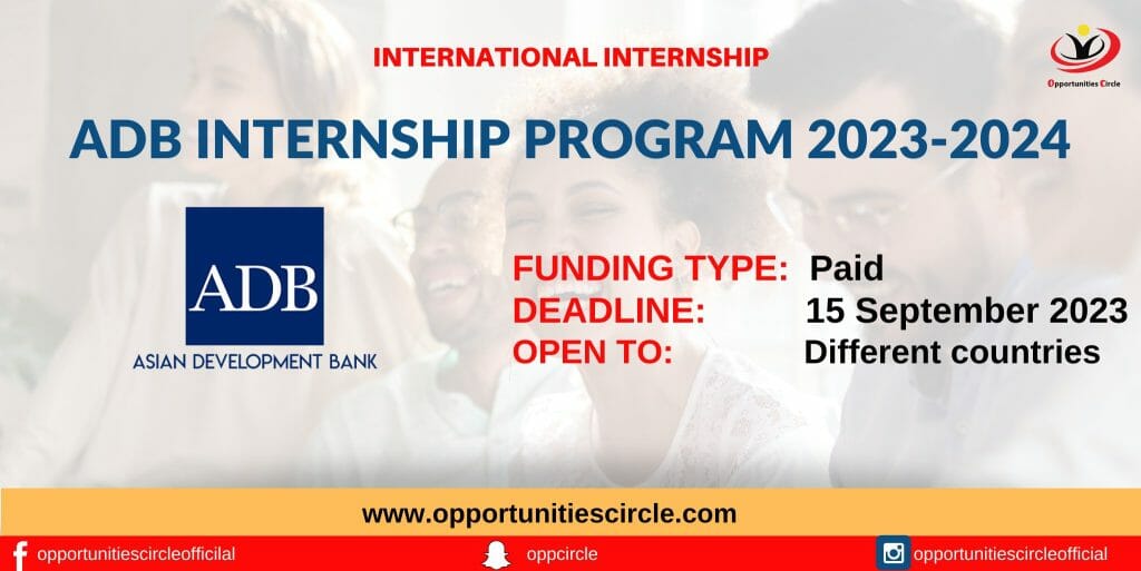 ADB Internship Program 20232024 Paid Internship Opportunities Circle