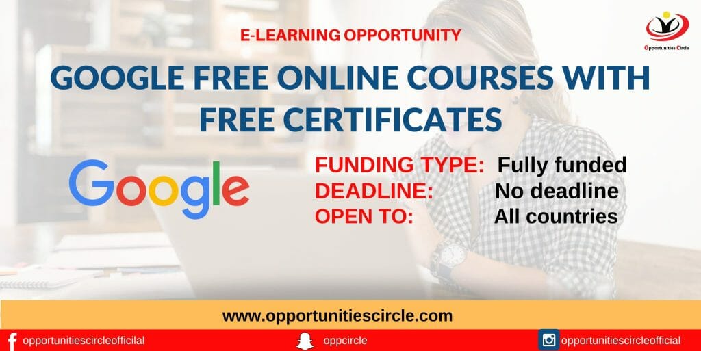 Google Free online Courses 2023 Free Certificates Opportunities Circle