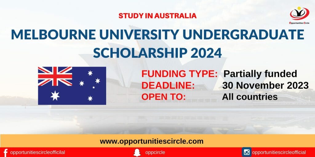 Melbourne International Undergraduate Scholarship 2024 Study in