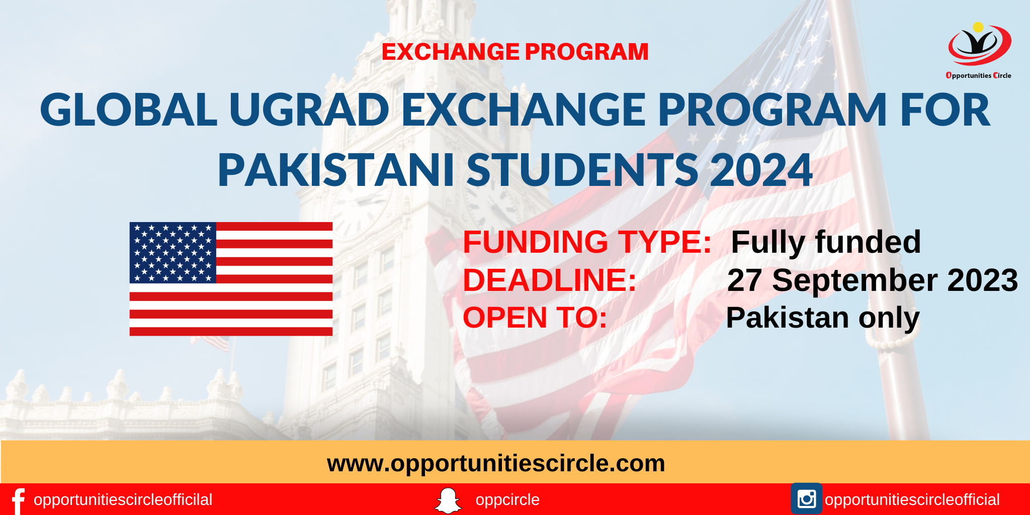 Global UGRAD Pakistan 2024 in the USA Fully Funded USA Exchange Program