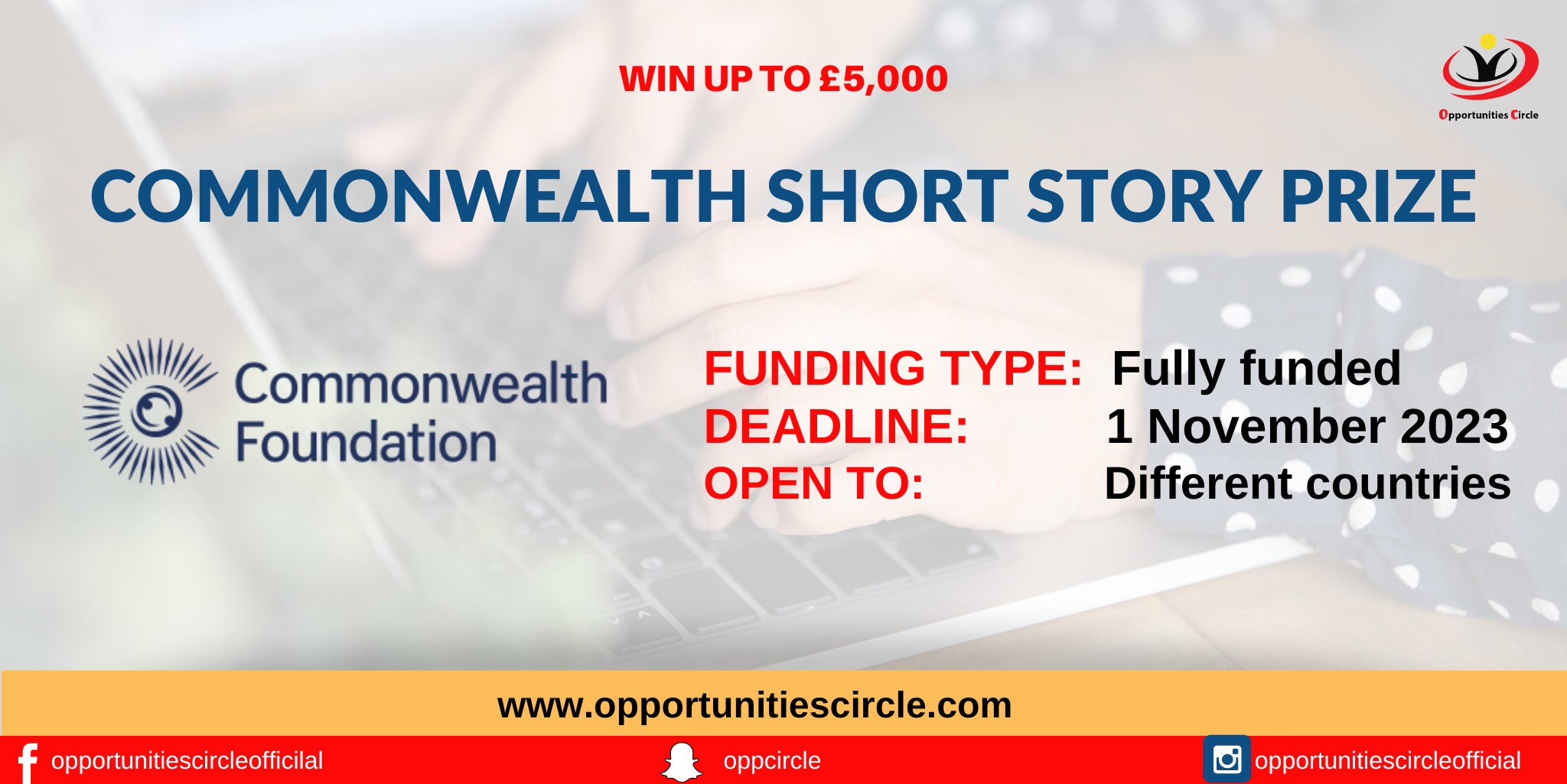 Commonwealth Short Story Prize 2024 Win up to £5,000 Opportunities