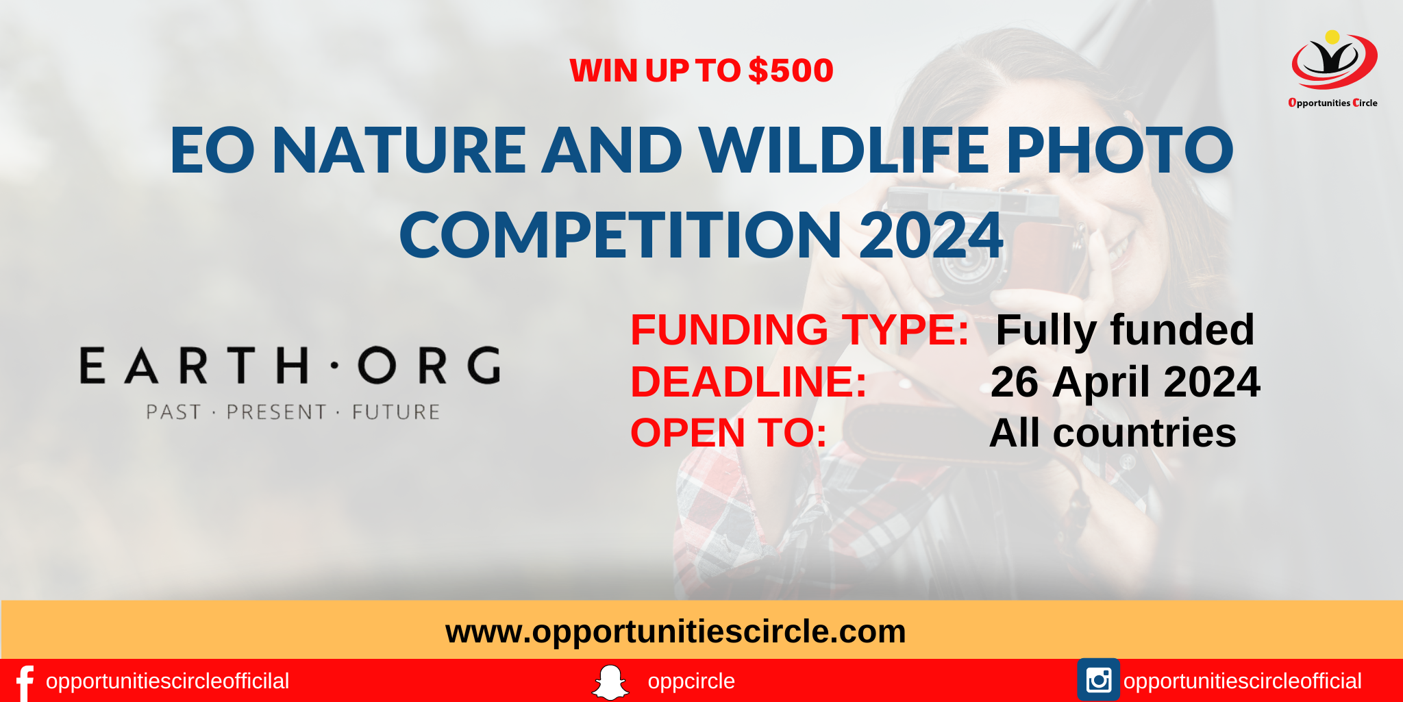 EO Nature and Wildlife Photo Competition 2024 Win up to 500