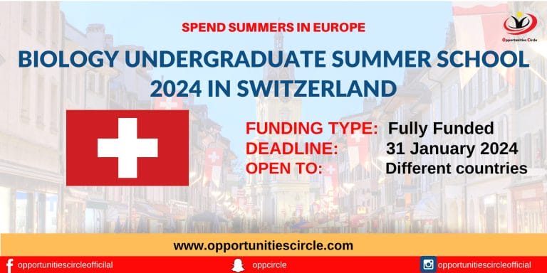 Biology Undergraduate Summer School 2024 in Switzerland