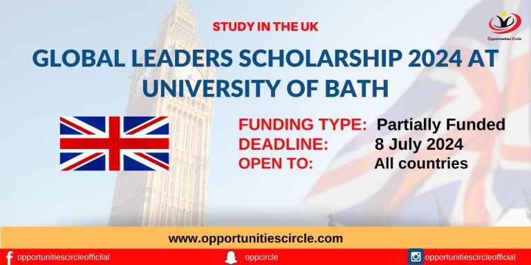 Global Leaders Scholarship 2024 at University of Bath
