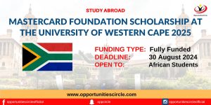 Mastercard Foundation Scholarship at the University of Western Cape 2025